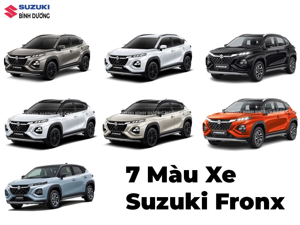 7 màu xe Fronx Suzuki 2025 5 Chỗ
