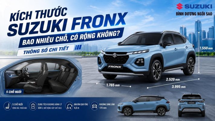Kích Thước Suzuki Fronx: Bao Nhiêu Chỗ, Có Rộng Không? Thông Số Chi Tiết 2026